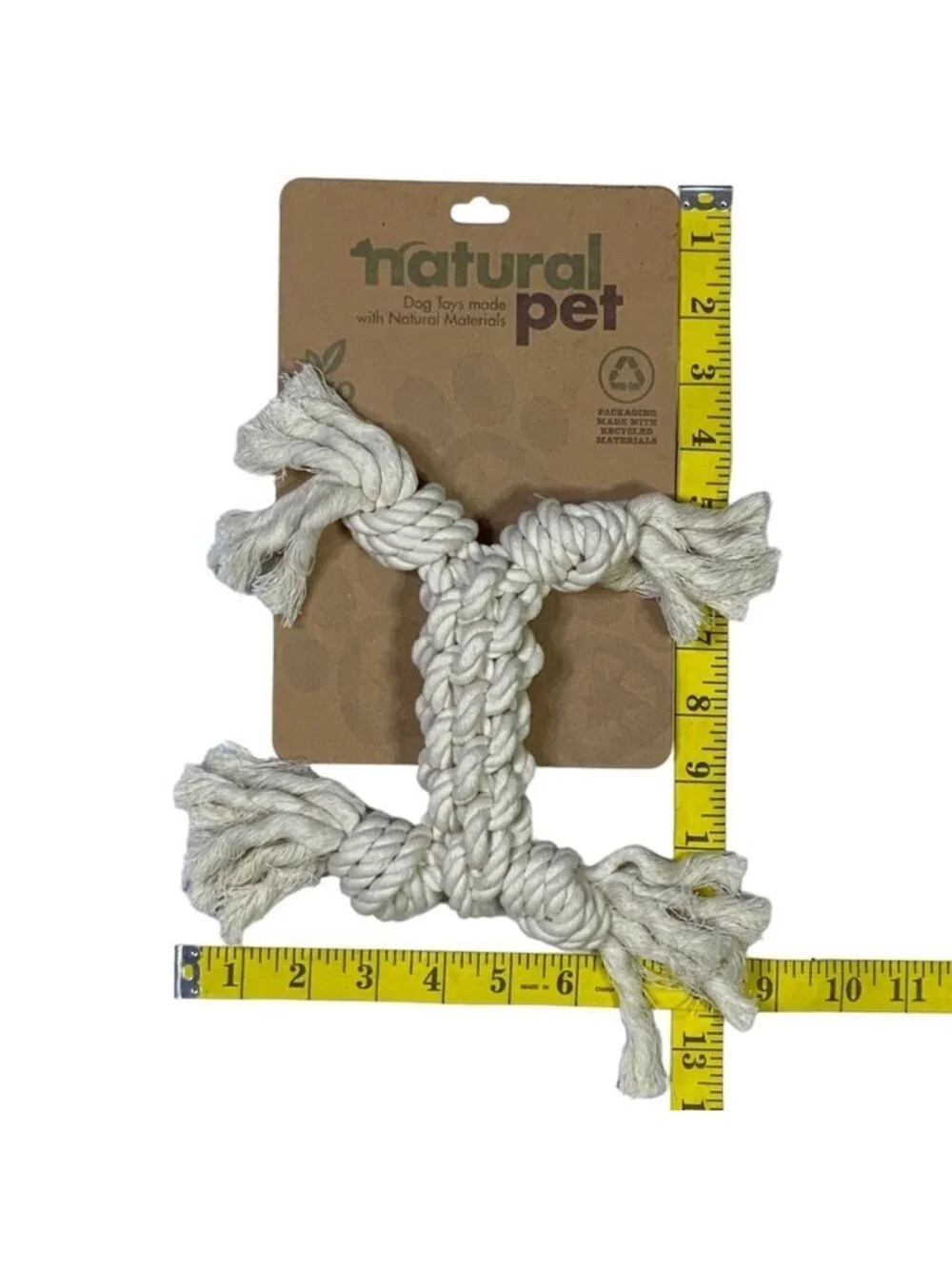 Natural Pet Rope Dog Toy Heavy Duty Fetch Tug Bone Made with Natural Materials